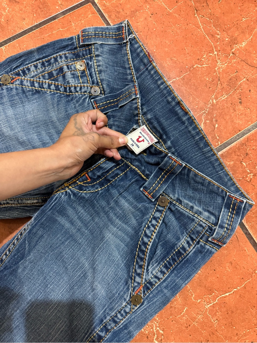 True Religion Billy Bootcut Jeans Women’s Size 28 Medium Wash Y2K Made in USA - Picture 4 of 8